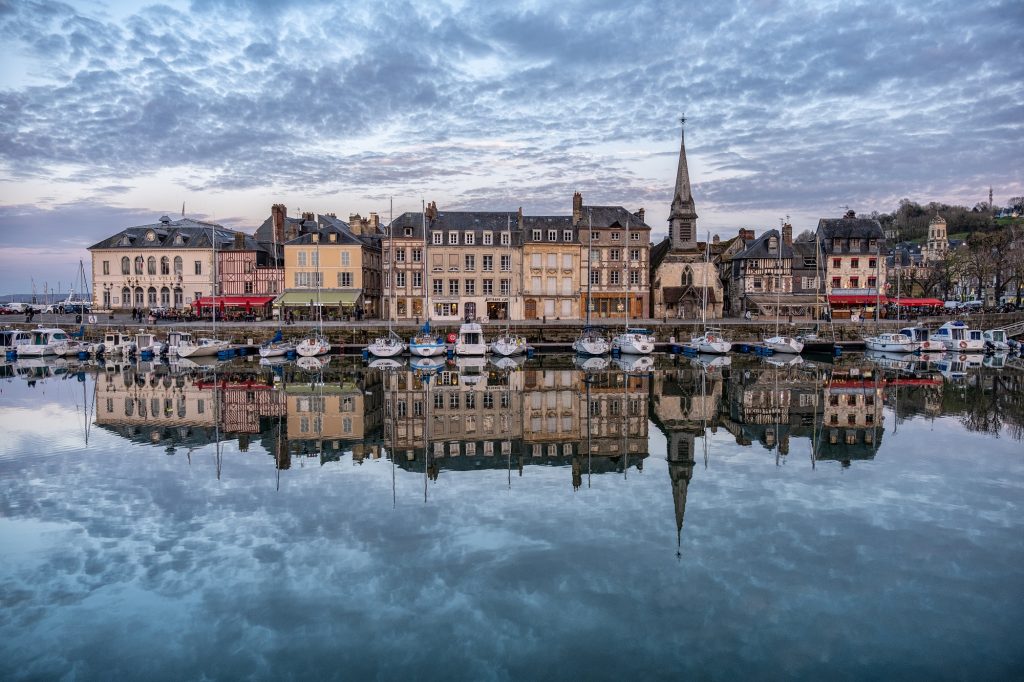 port of honfleur with the buildings reflecting on 2023 05 23 00 27 50 utc